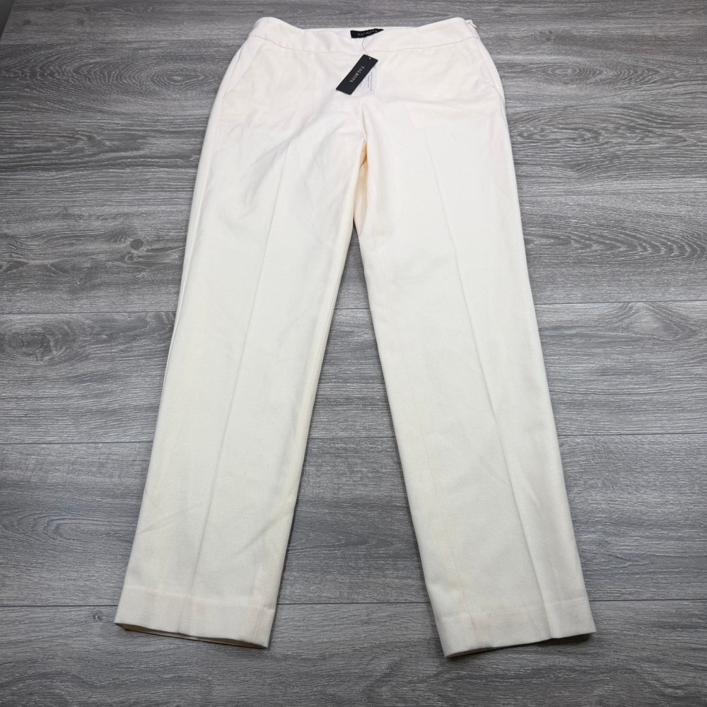 Talbots Heritage Dress Pants Womens 6 30 Ivory Wool Blend Mid Rise Trousers